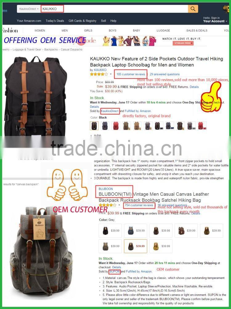 Wholesale high quality nylon bag with laptop compartment backpack school bag