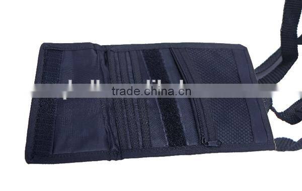 Zipper and Magic Tape Travel custom logo Neck Wallet