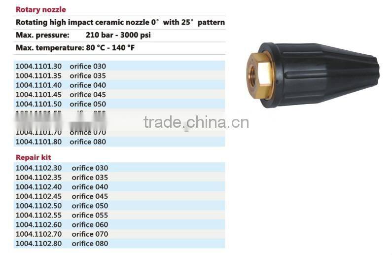 high pressure ceramic 210bar 300psi rotary nozzle