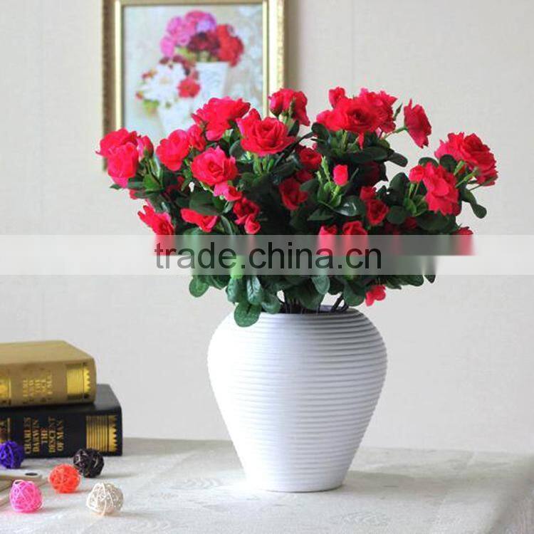 Wholesale decorative plastic flower pots,description rose flower,artificial flowers imported from china(AM-881344-4)