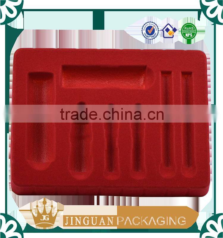 Red plastic Pvc Pet flocking cosmetic inner tray