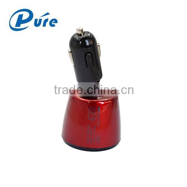 4 in 1 Dual USB 360-Degree Rotation Car Charger Cigarette Lighter Plug With Digital Voltmeter Ammeter Temperature Gauge for Cell