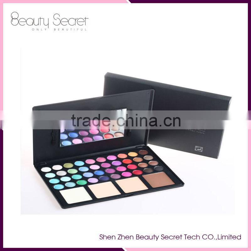 Mineral material 44 color pressed glitter eyeshadow makeup palette can oem