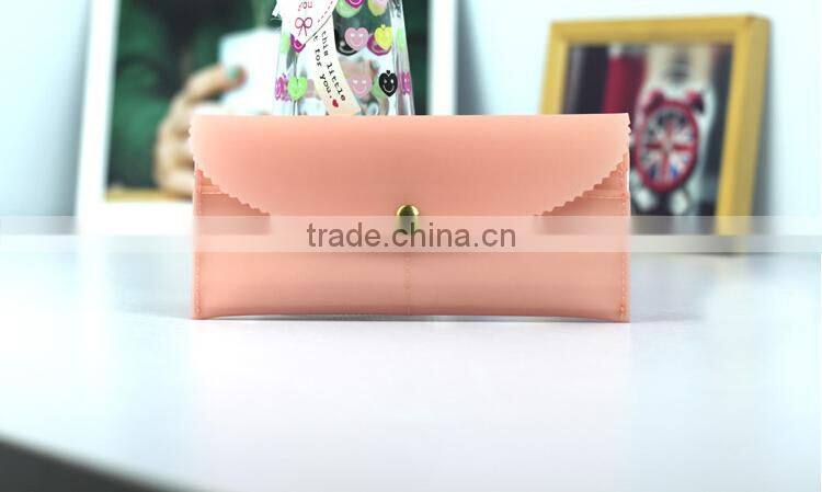 New Cheap Candy Color Plastic Wallet ID Credit Card Holder Business Case Phone Purse Ladies