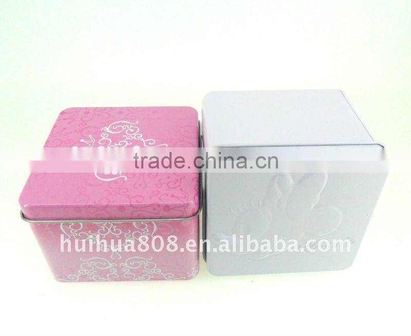 Square shape tin box for cookies
