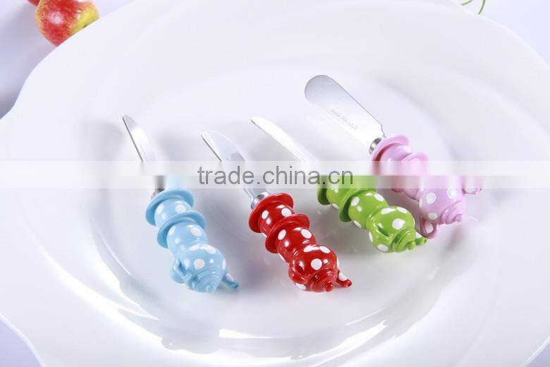 polyresin handle stainless steel butter knife set