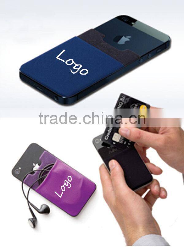 Custom private label 3m sticker smart wallet mobile card holder