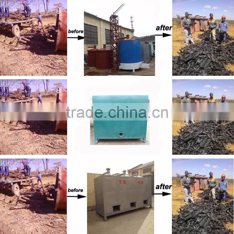 Airflow smokeless wood charcoal carbonizing machine/coking furnace