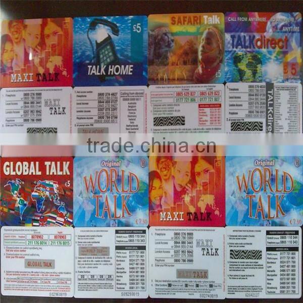 scratch card for mobile phones/custom printing pvc scratch card