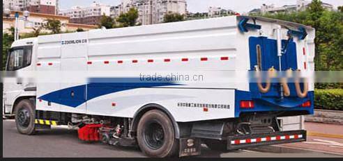 Sweeper truck spray nozzles for cleaning