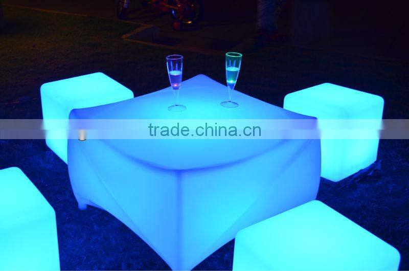 Multi color changing outdoor plastic table