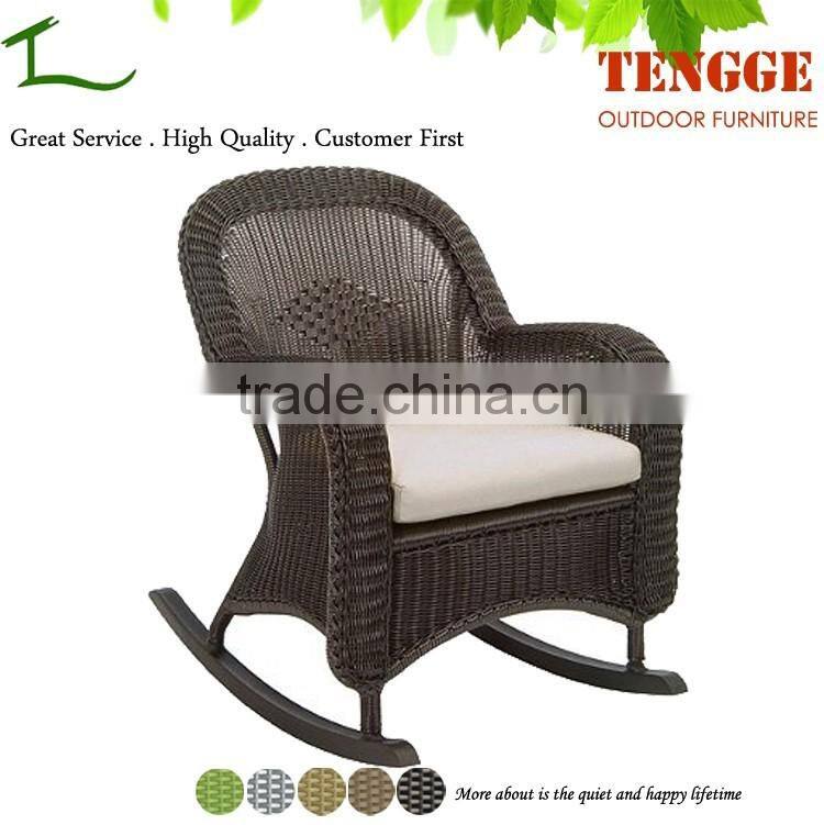 Patio Outdoor Black Color Wicker Rocking Outdoor Rattan Chair