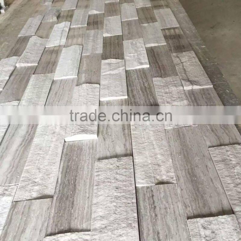 White wood marble stacked stone