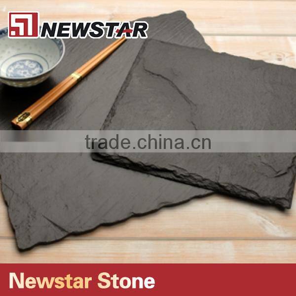 convenient black slate stone serving tray/plate/cup dinnerware