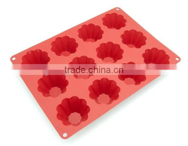 12-Cavity Large Silicone Mold for Homemade Tart, Bundt, Cake, Cheesecake, Pudding, Jello