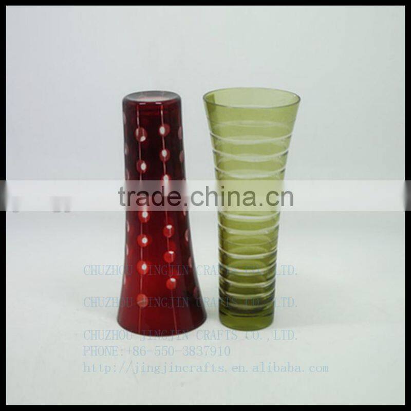 2017 new arrival overlay single flower glass vase