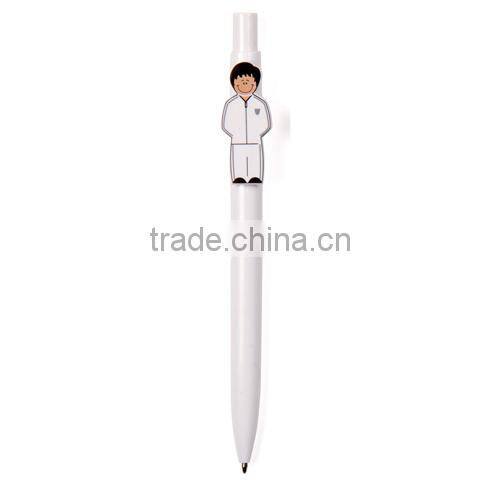 Best selling funny plastic ball pen with professions dolls