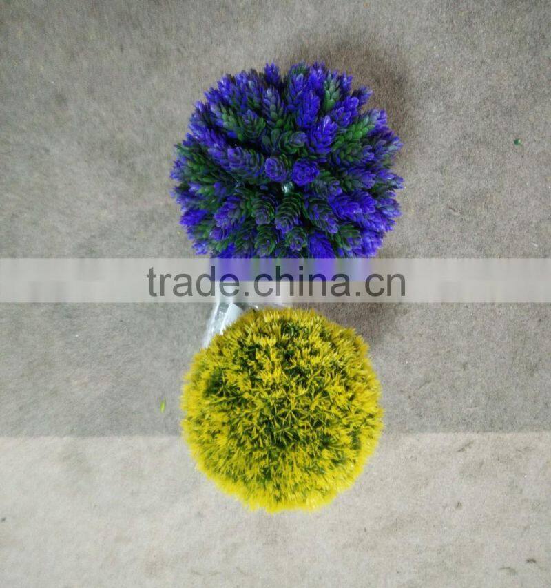 colorful decorative artificial grass ball witn imitation ceramic