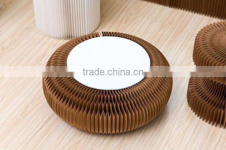 portable paper hassock recyclable paper futon ideal for living room Brown/White