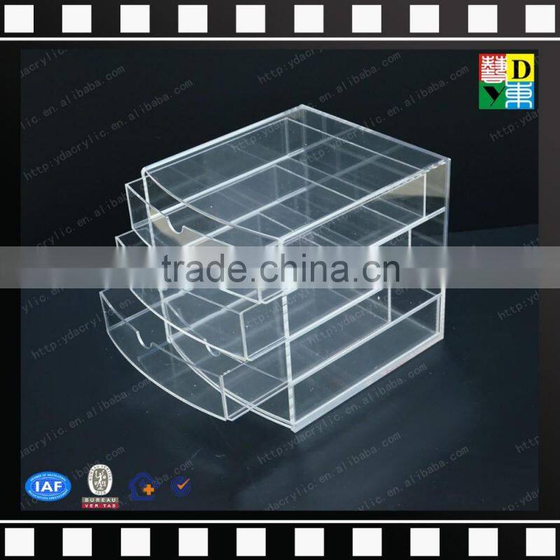 2016 Latest plexiglass cosmetic box/ PMMA acrylic makeup multi storage case