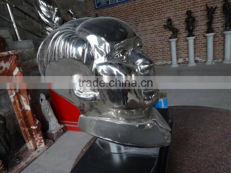 Famous figure stainless steel busts sculpture
