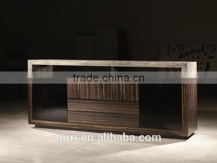 Contemporary furniture TV Stand Wooden and Travertine TV stand