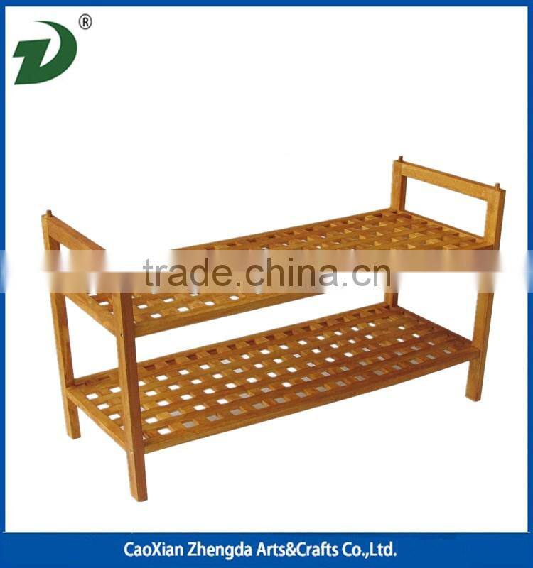natural cheap unfinished wooden shoerack