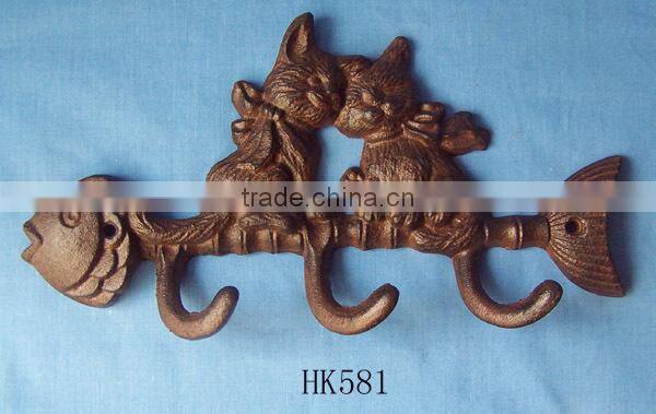 Handcrafted Model Ships Whitewashed Key 6" Turtle Decorative Cast Iron Hook