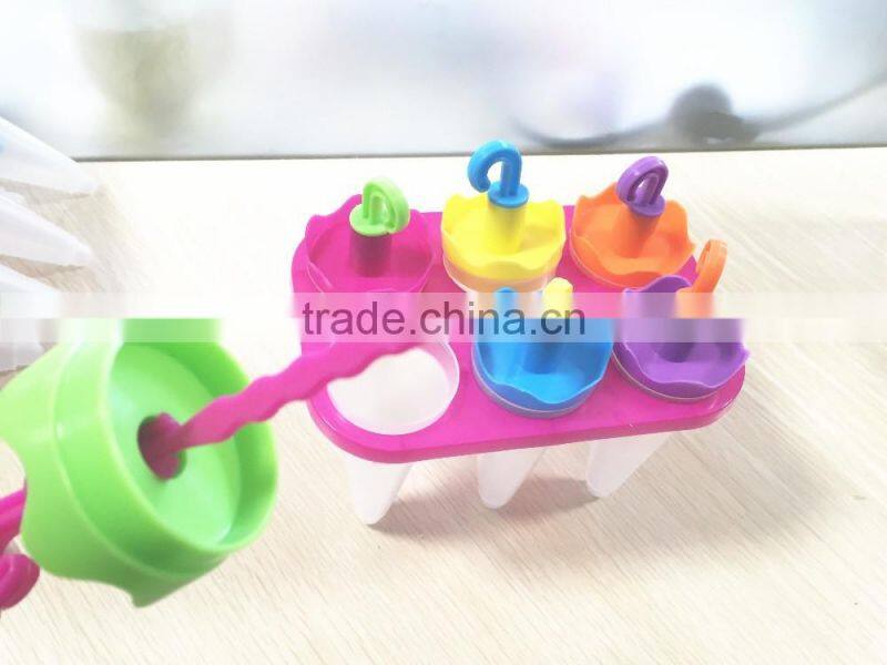 BPA FREE 100%6 terms Plastic Ice Popsicle Mold/Umbrella shap plastic ice cream mold