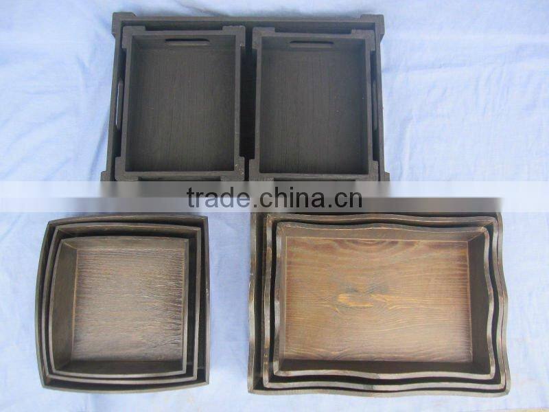 environmentally friendly black wooden food serving tray