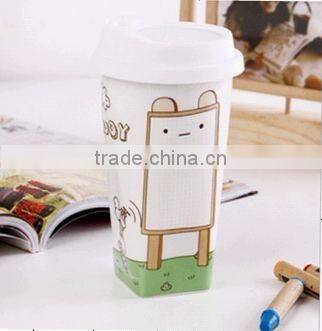 2016 cute cartoon design ceramic ceramic coffee cup without handle