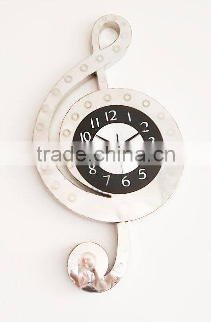Music shape metal wall digital clock