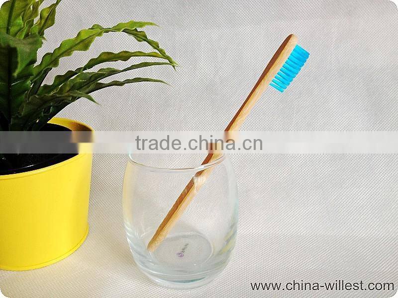 blue color bamboo toothbrush, soft bristle toothbrush