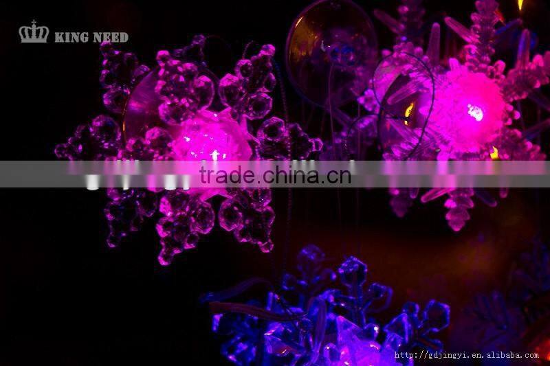 LED electronic light acrylic snowflake hanging Xmas tree ornament