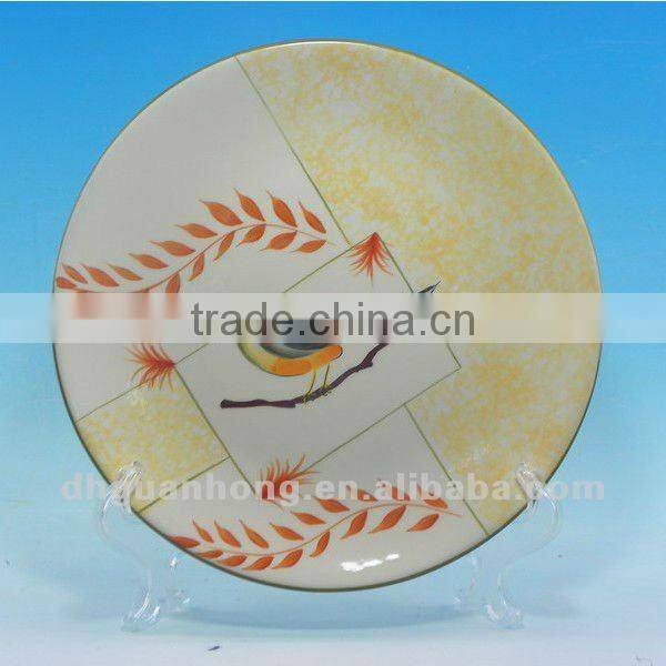 USA round colorful ceramic plate for dessert porcelain plate