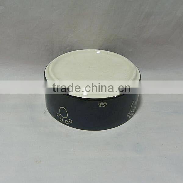 Ceramic Eating Pet Bowl with Dog Prints