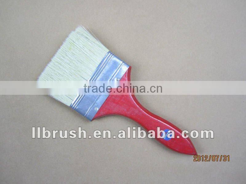 4'' Paint brush of wooden handle dyed red color