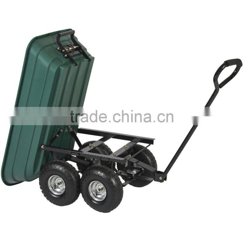 GDC-01 650LB Dumper Wagon Carrier Wheel Barrow Air Tires Garden Dump Cart