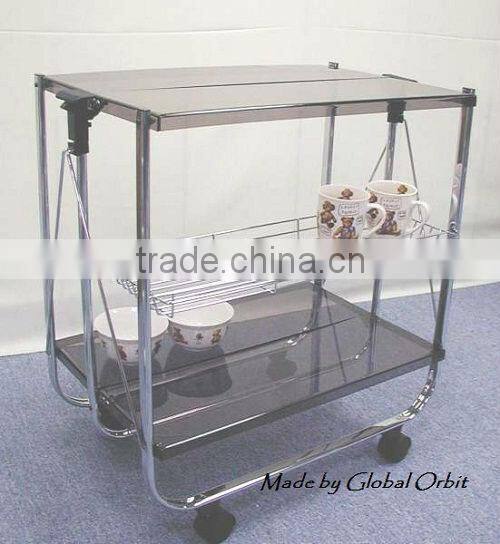 dining serving kitchen foldable trolley cart