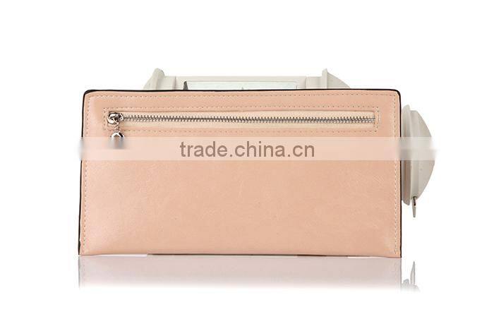 Simple one pocket leather zipper wallet bag