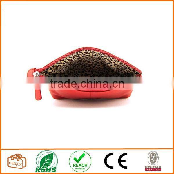 Leather Cosmetic Pouch Red