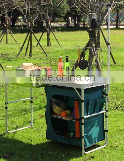 Multi-function Aluminum Folding Table With Cloth Cabinet