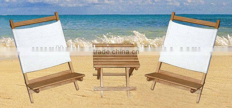 Outdoor furniture wooden beach table and chair