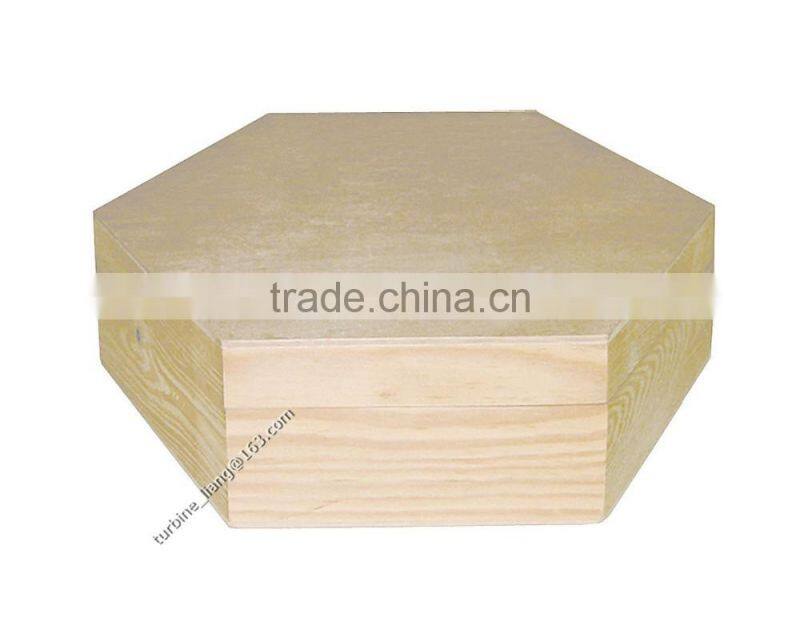 Unfinished Hexagon Wooden Box