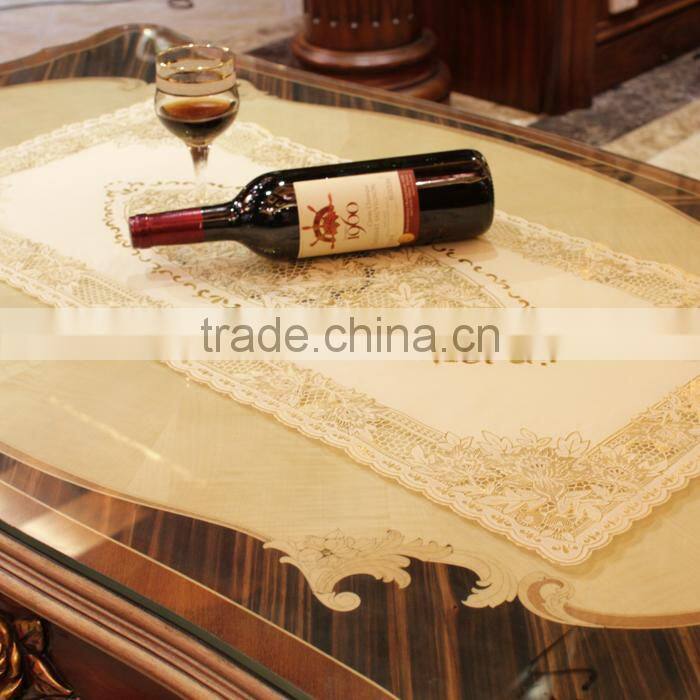 Easy wipe tablecloth lace embossed vinyl tablecloth oilcloth