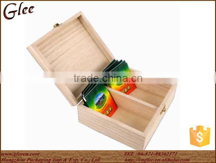 pine wood fancy tea storage box