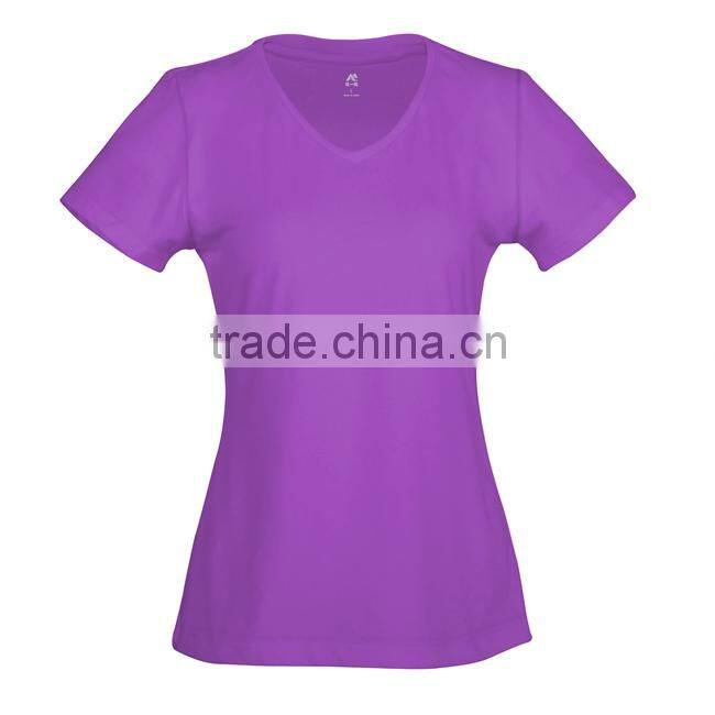 new design short sleeve v-neck collar printing cotton t-shirt
