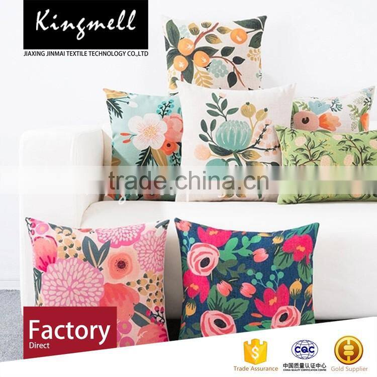 Custom digital printed outdoor furniture cushions cotton linen cushions