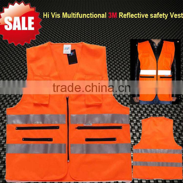 2017 ZX Men's reflective tape workwear working vest