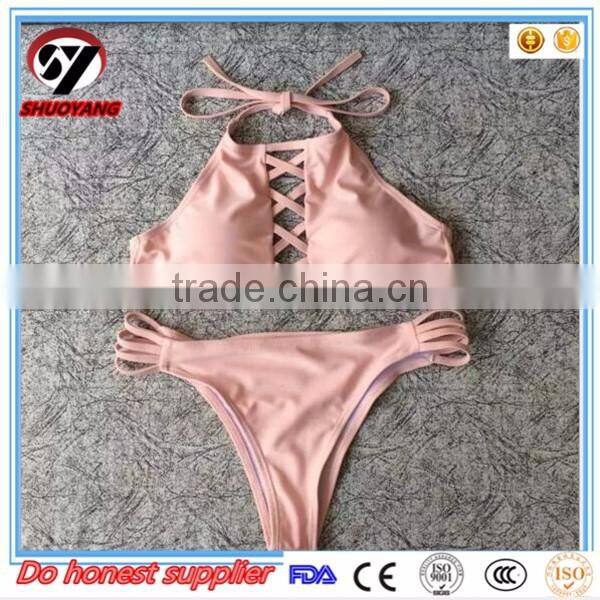 Full Open Fashion OEM Sexy Triangle Swimwear Bikini